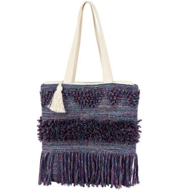 Purple & Blue Handmade Boho Tote Bag for Women