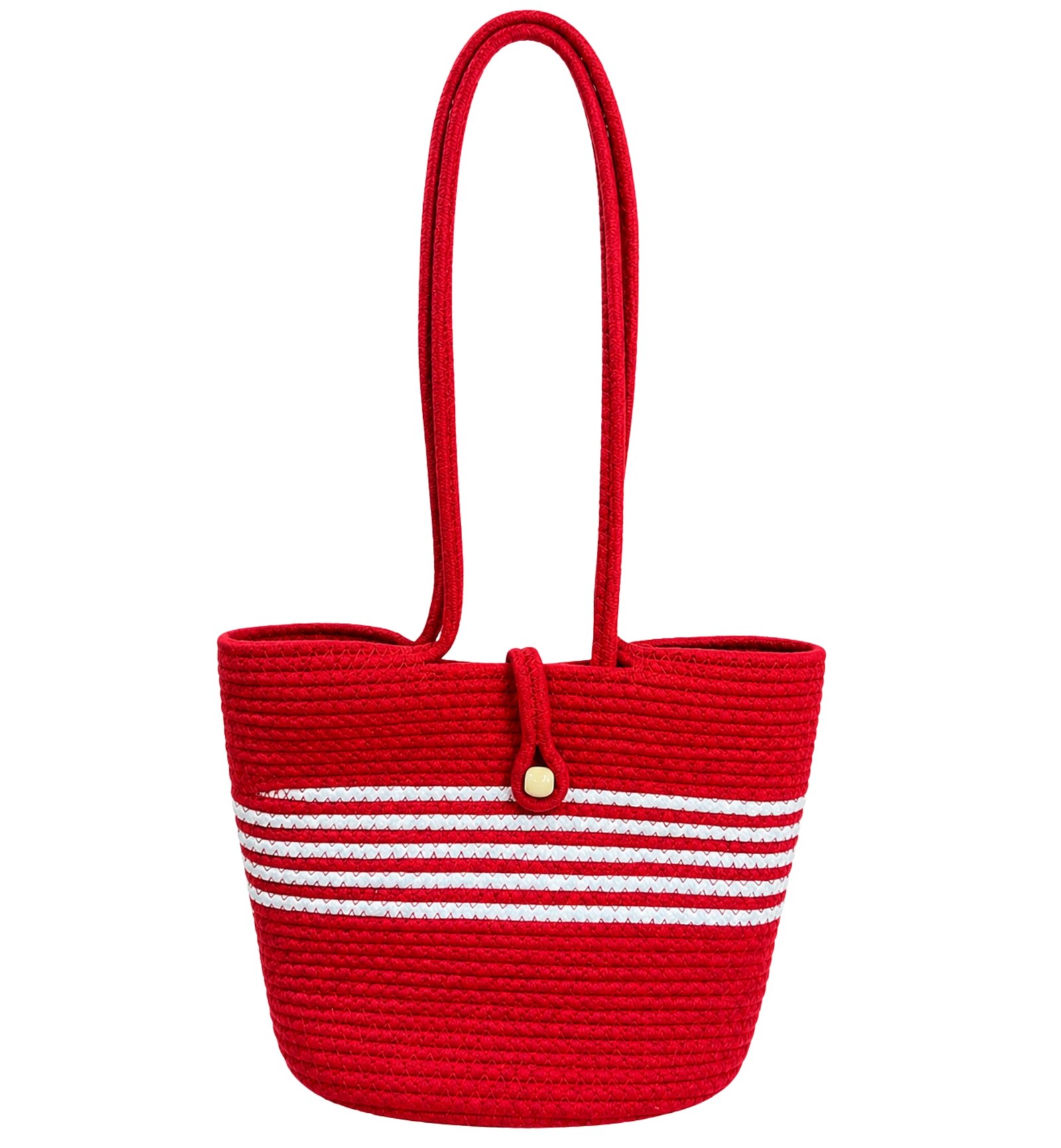 Red & White Handmade Crochet Tote Bag for Women