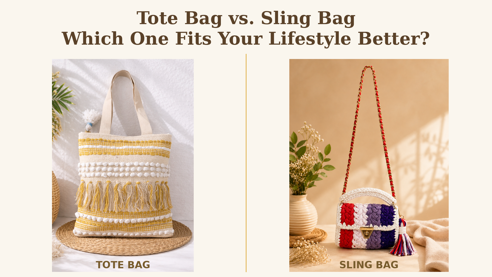 Tote Bag vs. Sling Bag, slscraft